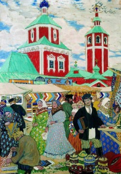 1910年の博覧会にて ボリス・ミハイロヴィチ・クストーディエフ Oil Paintings